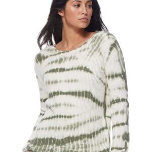 Sofia Vergara Women's XL 100% Cotton Ribbed Tie Dye Round Neck Pullover Sweater